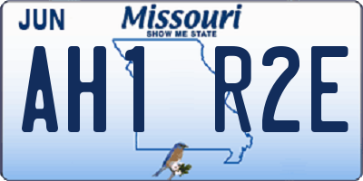 MO license plate AH1R2E