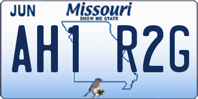 MO license plate AH1R2G