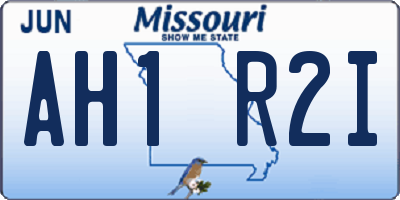 MO license plate AH1R2I