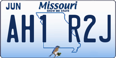 MO license plate AH1R2J