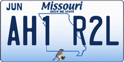 MO license plate AH1R2L