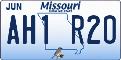 MO license plate AH1R2O