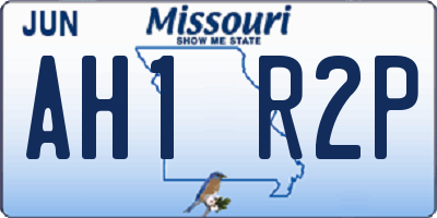 MO license plate AH1R2P