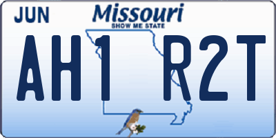 MO license plate AH1R2T