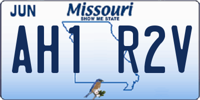 MO license plate AH1R2V