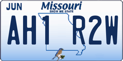 MO license plate AH1R2W