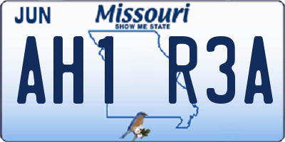 MO license plate AH1R3A