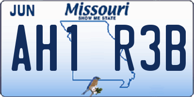 MO license plate AH1R3B