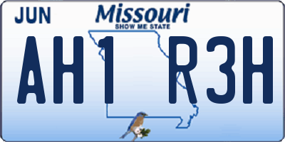 MO license plate AH1R3H