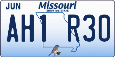 MO license plate AH1R3O