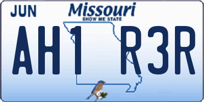 MO license plate AH1R3R