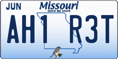 MO license plate AH1R3T