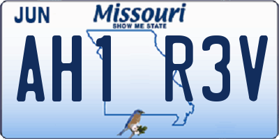 MO license plate AH1R3V