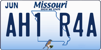 MO license plate AH1R4A