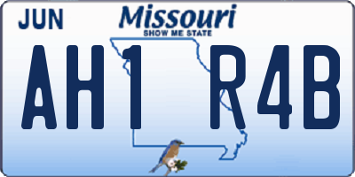 MO license plate AH1R4B