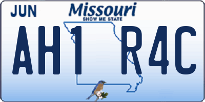 MO license plate AH1R4C