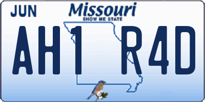 MO license plate AH1R4D