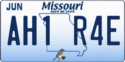 MO license plate AH1R4E