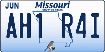 MO license plate AH1R4I