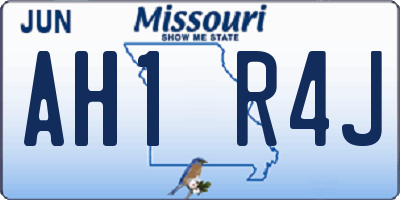 MO license plate AH1R4J