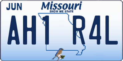 MO license plate AH1R4L