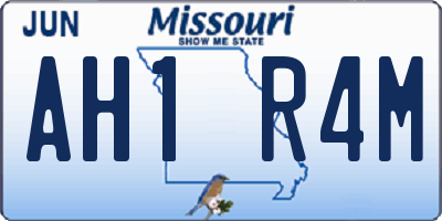 MO license plate AH1R4M