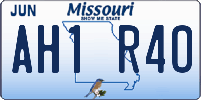 MO license plate AH1R4O