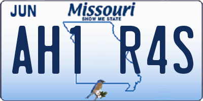 MO license plate AH1R4S