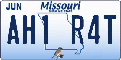 MO license plate AH1R4T