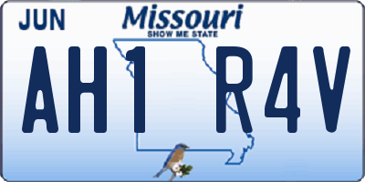 MO license plate AH1R4V