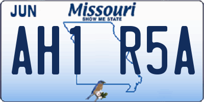 MO license plate AH1R5A