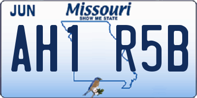 MO license plate AH1R5B