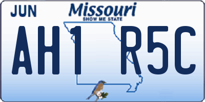 MO license plate AH1R5C