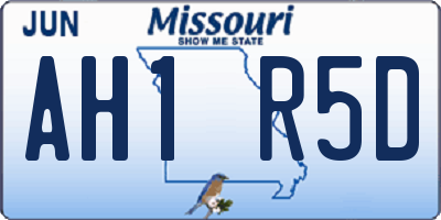 MO license plate AH1R5D