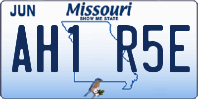 MO license plate AH1R5E