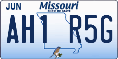 MO license plate AH1R5G