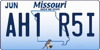 MO license plate AH1R5I