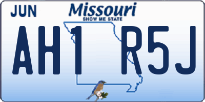 MO license plate AH1R5J