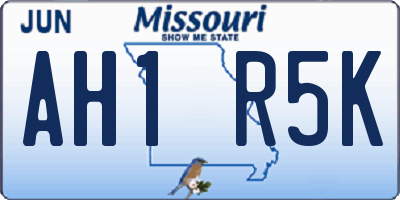 MO license plate AH1R5K