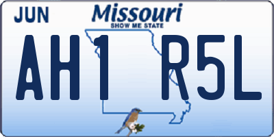 MO license plate AH1R5L