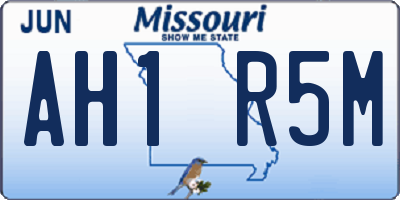 MO license plate AH1R5M