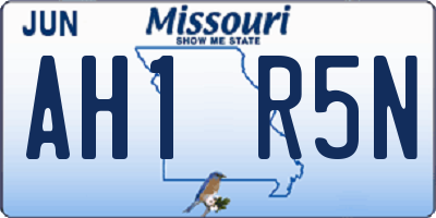 MO license plate AH1R5N