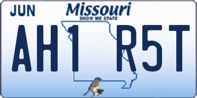 MO license plate AH1R5T