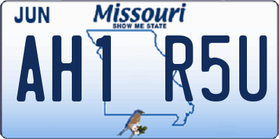 MO license plate AH1R5U