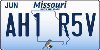 MO license plate AH1R5V