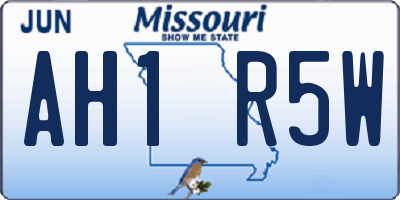 MO license plate AH1R5W