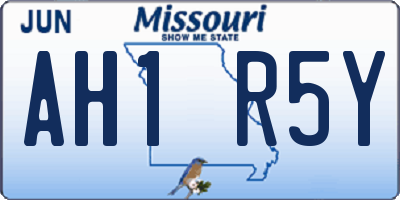 MO license plate AH1R5Y