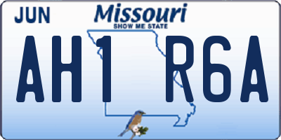 MO license plate AH1R6A