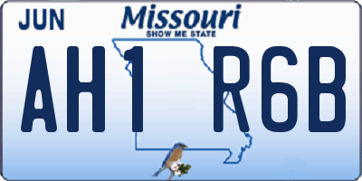 MO license plate AH1R6B