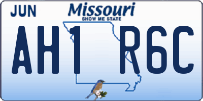 MO license plate AH1R6C